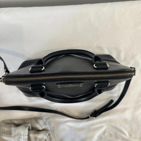 Kate Spade New York Black Satchel/Crossbody Pebbled Cow Leather Bag - Picture 5 of 9